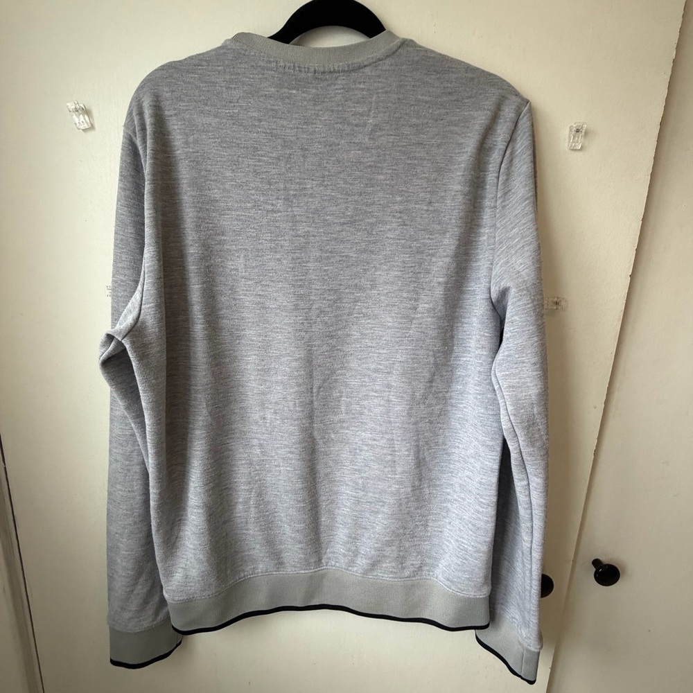 Armani Exchange A|X Gray Logo Sweatshirt L – Minimal Designer Pullover Crewneck - Picture 4 of 10